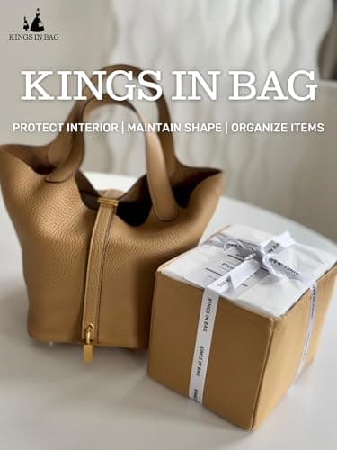 KINGS IN BAG Satin Purse Organizer for Picotin 18, Biscuit - Thumbnail 2
