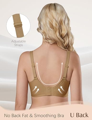 Tarbo Womens Seamless Push Up Bra Jelly Wireless T-Shirt Invisible Bras Comfort No Underwire Sleeping Back Smoothing Full Coverage Everyday Bra Dark Nude XL - Thumbnail 3