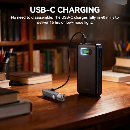 TUNENGE S11-T Rechargeable Keychain Flashlight, 500 High Lumens EDC Mini Flashlight with Magnet, LED Pocket Light Suitable for Outdoor, Camping, Hiking - Thumbnail 4