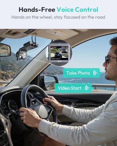 BOTSLAB G300 PLUS 4K DUAL Dash Cam Front and Rear [Updated Version], STARVIS 2 Sensor, 64GB Card Included, Voice Control, 5GHz WiFi Dashcam Front and Rear Camera, GPS,WDR Night Vision,24H Parking Mode - Thumbnail 6