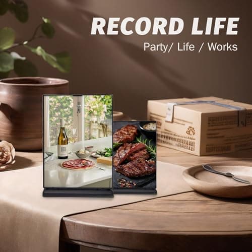 vilkok 8x6 Acrylic Sign Holder, 4 Pack Horizontal Clear Display Stand, Double-Sided Menu Holder for Events, Stores, Cafes, Durable Black Sign Frame - Thumbnail 2