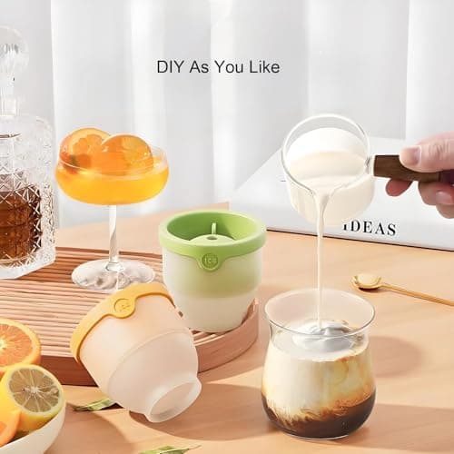 Large Ice Cube Tray with Lid - 8 Pack Giant 6cm Round Ice Cube Moulds for Freezer, Leak-Proof Ice Ball Maker for Drinks, Extra Big Ice Cubes for Whisky, Cocktails (4Pack2Y1G1B) - Thumbnail 4