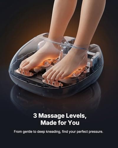 KNQZE Shiatsu Foot Massager with Heat, Compression, Deep Kneading Foot Massage for Plantar Fasciitis Relief, Remote Control, Multi Massage Modes, Auto Shut-Off Timer, FSA Eligible, White - Thumbnail 3