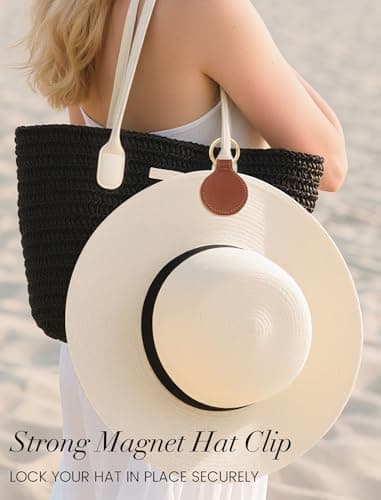 Niveaya Magnetic Hat Clip for Travel on Bag - Magnet Storage Hook, Vacation Traveling Essentials Accessory Brown - Thumbnail 4