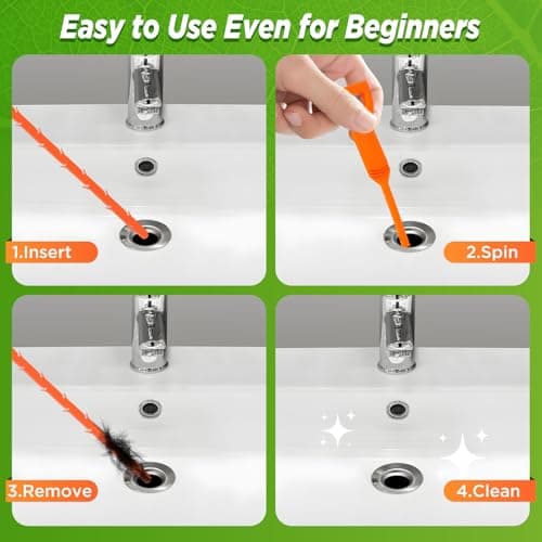 Forlivese 3 Pack 25 Inch Drain Snake,Drain Clog Remover,Sink Snake for Sewer Kitchen Sink Bathroom Tub Toilet Clogged Drains Relief Cleaning Tool - Thumbnail 3