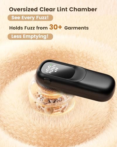 JFNRR Rechargeable Fabric Shaver, Lint Remover with 3D Floating Blades & Powerful Motor, Portable Sweater Shaver with Digital Display, 3 Speeds Electric Lint Shaver for Clothes, Sweaters, Furniture - Thumbnail 4