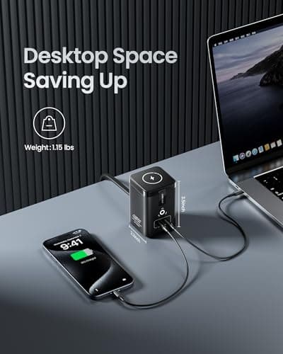 PISEN 4-in-1 Mag-Safe Wireless Charger - 45W GaN Charging Station for Multiple Devices, Qi Certified Mag-Safe Stand Magnetic Wireless Charger Fast Charging for iPhone 16/15/14/13/12, Samsung, AirPods - Thumbnail 6