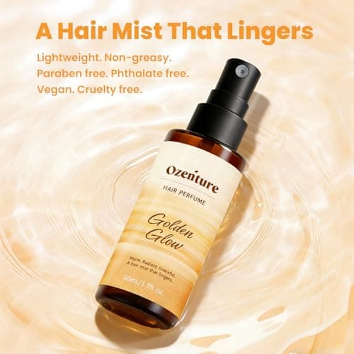 Ozenture Hair Perfume for Women - Amber Woody Hair Mist & Body Spray, Warm Lightweight Fragrance for Hair, Wigs & Fabric, Long-Lasting Travel Size Spray, 50mL - Thumbnail 2