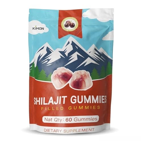 Himalayan Shilajit Gummies for Men & Women - Enriched with Fulvic Acid, 85+ Trace Minerals & Ashwagandha - Energy & Immune Support - Individually Wrapped - 60 Gummy