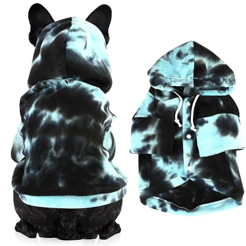 Mklhgty Tie Dye Dog Hoodie, Winter Coat for Small Dogs - Ultra-Soft Adjustable Warm Hood, Breathable Comfort Fabric for Daily Use - Thumbnail 3