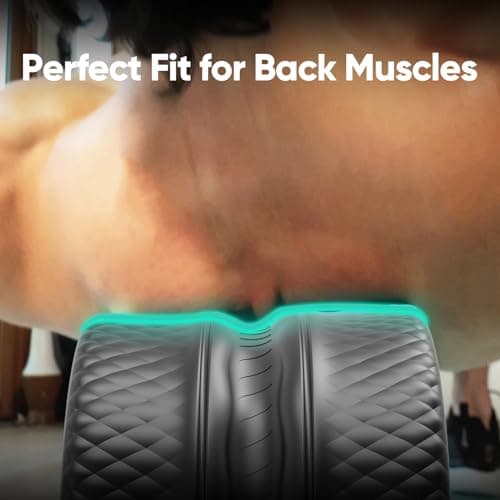 FitBeast Back Roller - Deep Tissue Massage Wheel, Yoga Wheel & Back Stretcher for Pain Relief (6''+9''+12'', Black) - Thumbnail 2