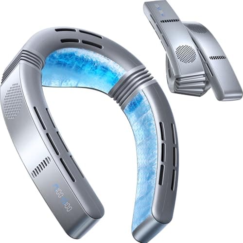 TORRAS COOLiFY Cyber Fold AI Neck Air Conditioner, Ultimate Cooling Max Cooling Area Neck Fan, Adjustable Strong Wind Neck Cooler for Neck & Face, Rechargeable Portable for Travel Outdoor, Titanium - Image 1