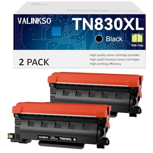 Valinkso TN830XL Toner for Brother Printer Compatible for Brother TN830XL TN830 TN-830XL TN830XL/V/R for HL-L2460DW DCP-L2640DW MFC-L2820DW HL-L2405W MFC-L2807DW MFC-L2900DW Printers (2 Black) - Image 1