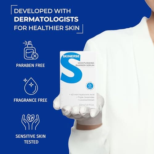 SKINERSE Moisturizing Barrier Serum, 4D Hyaluronic Acid Serum for Face with Vitamin B5 and Ceramides, Anti-Aging Hydrating, Plump and Repair Dry Skin, Daily Skin Care Treatment 1oz - Thumbnail 6