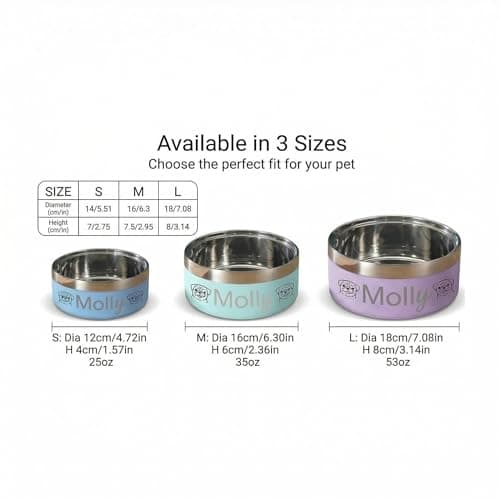 Personalized Engraved Dog Cat Bowl – Custom Name & Cute Pattern, 304 Stainless Steel, Double Layer, Durable, Easy Clean, Pet Gift for Small to Large Pets - Thumbnail 5