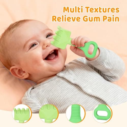 Gardening Tools Baby Teething Toys, Baby Essentials, Shovel & Rake Teething Toys for 3-6 6-12 Months, Food Grade Silicone Teether Infant Toy,First Gifts Christmas Stocking Stuffers for Babies BPA Free - Thumbnail 5