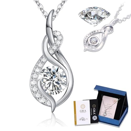 Fimewon Moissanite Necklace for Women Infinity Necklace Gifts for Women Mom Wife - Image 1