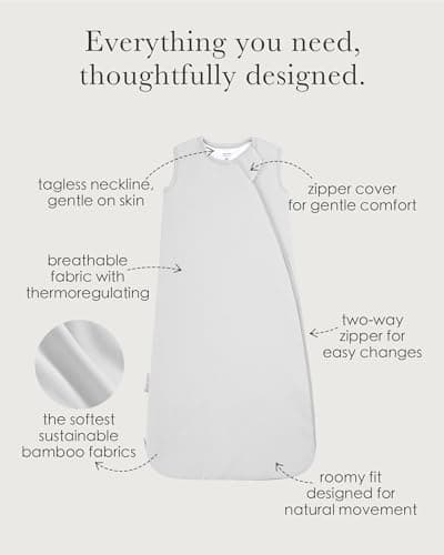 Cuddlebamboo Sleep Sack 1.0 TOG, Bamboo Viscose Baby Wearable Blanket, Sleeveless Sleep Sack 2-Way Zipper Baby Sleeping Bag, 0-3 Months (Dolphin) - Thumbnail 2