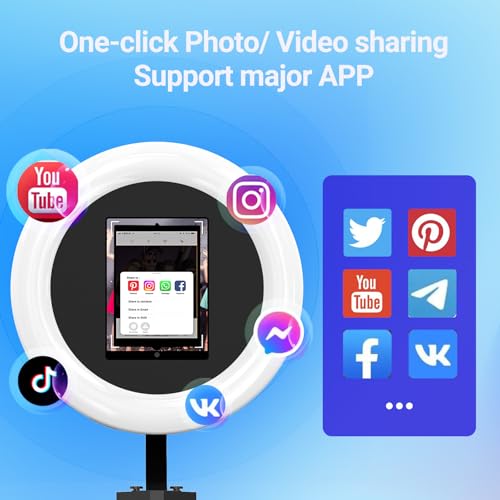 Photo Booth Compatible with Ipad 12.9in 11in 10.9in 10.2in, Photo Booth Machine with ChackTok PhotoBooth VIP Member, Ring Light, Selfie Photo Booth for Parties,Wedding and Events - Thumbnail 6