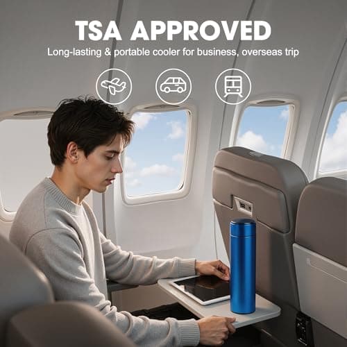 TSA Approved Insulin Cooler Travel Case, 60H Digital Display Diabetes Medication Cooler, Portable Refrigerated Medicine Case with Thermometer & Biogel Ice Pack (Blue) - Thumbnail 6