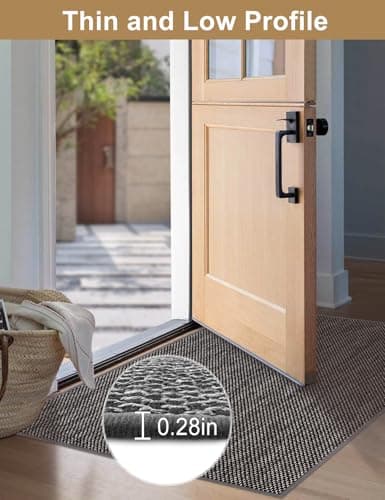 Indoor Door Mat 20"x32" - No Creases Entryway Mat, Low-Profile Dirt Trapper Front Door Mat for Inside Entrance, Non Slip Rubber Backing Inside Doormat for Entryway, Easy Clean Washable (Dark Gray) - Thumbnail 2