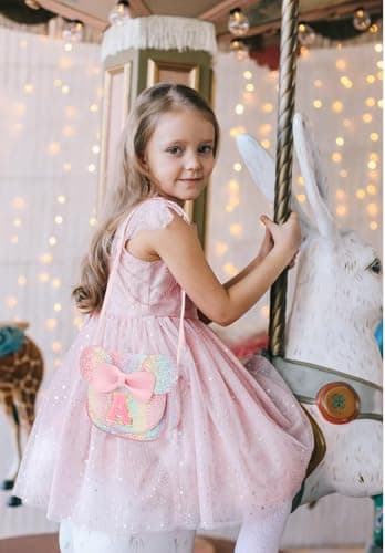 OYLOLA Birthday Gifts for 2 3 4 5 6 7 8 Year old Girls 3 Year Old Girl Gifts Initial Toddler Purse Girls Purse Kids Purses Toddler Girl Gift Colored A - Thumbnail 2
