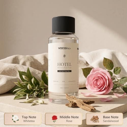 VOCOlinc Hotel Collection Diffuser Oil - White Tea - Inspired by Luxury Five Star Hotel Lobby Scent Oil for Waterless Oil Diffusers, Luxurious Scents of White Tea, Rose, and Sandalwood (4.06 OZ) - Thumbnail 2