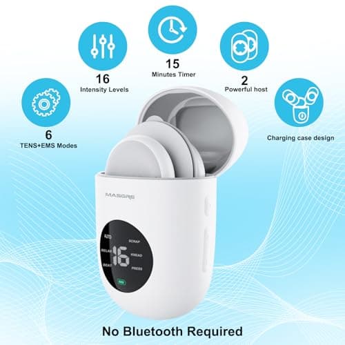 TENS Unit - Wireless Muscle Stimulator for Pain Relief, Dual Channel 16 Intensity Tens EMS Machine, LED-Display Rechargeable Cordless Portable Massager for Feet, Leg, Shoulder, Lower Back, Neck - Thumbnail 2