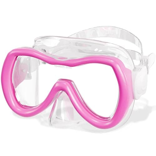 Aegend Kids Swim Mask Goggle, Swimming Goggles with Nose Cover Tempered Glass 180° HD Wide View
