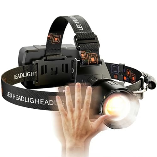SKYFIRE Rechargeable Headlamp 3000 Lumens Motion Sensor, LED Super Bright Head lamp with 7500mAh Battery, Zoomable 13 Modes 90° Adjustable Waterproof Head Light for Running Cycling Camping Hiking - Image 1