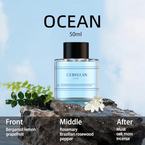 TQCOCOW Smart Car Air Freshener Diffuser with Starry Sky Projection and 50ml Perfume, 3 Mode Adjustable Rechargeable Car Aroma Diffuser,Auto On/Off Intelligent(Ocean) - Thumbnail 5