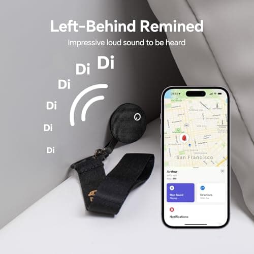Air Tracker Tags-2 Pack, Bluetooth Tracker Works with Apple Find My (iOS Only), Smart Tag with Keychain, Item Finder for Luggage/Key/Suitcase/Pets/Wallet, Replaceable Battery (Dark Gray) - Thumbnail 5