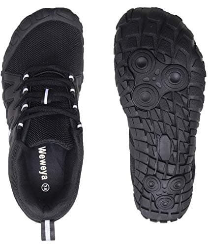 Weweya Women's Minimalist Shoes Barefoot Gym Workout Shoes Trail Running Shoes Jogging Indoor Treadmill Fitness Comfortable Black US Size 7 7.5 - Thumbnail 5