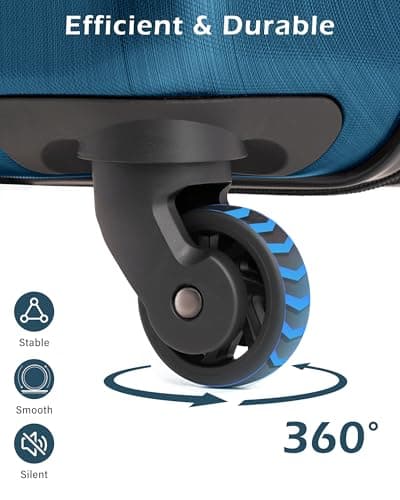 Coolife Luggage Set 3 Piece Hardside PC+ABS Suitcase with TSA Lock, Expandable Large Checked Luggage, Lightweight Rolling Carry On with Spinner Wheels(20/24/28 Inch, Caribbean Blue) - Thumbnail 5