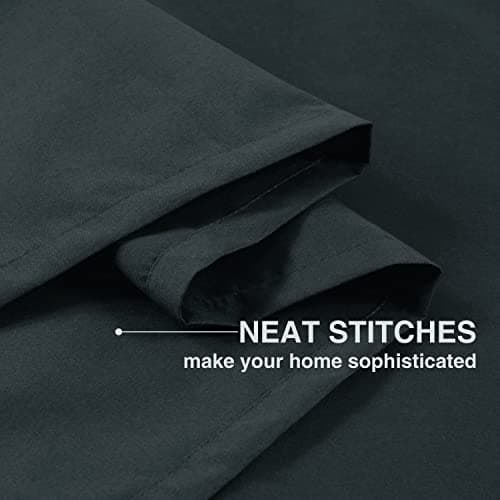 Home Queen Blackout Rod Pocket Tier Curtains for Small Window, Short Room Darkening Basement Curtains, Cafe Drapes, 2 Panels, 26 W x 30 L Inch Each, Black - Thumbnail 4