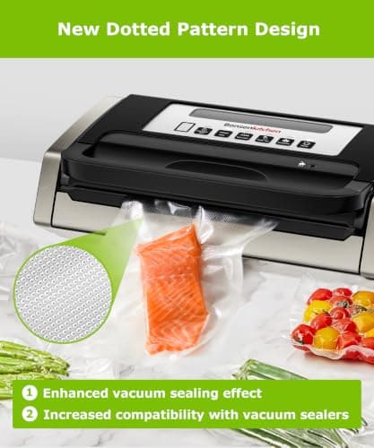 Bonsenkitchen 6 Rolls 11" x 16' Vacuum Sealer Bags for Food with a Color Box, Easy to Store, Commercial Grade, BPA Free, Great for Food Storage or Sous Vide, VB21 - Thumbnail 4