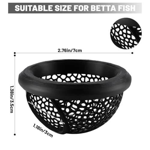 Ptazucv Floating Betta Hammock & Shrimp Shelter – 3D Printed Aquarium Decor with Feeding Ring, Safe Resting Spot for Betta Fish, Shrimp and Small Fish（Black） - Thumbnail 5
