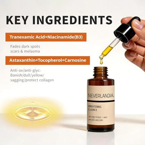 NeverLandia Tranexamic Acid Serum 10% with Niacinamide, Licorice Root & Astaxanthin, Fade Dark Spots and Dullness, Even Out Skin Tone, Suitable for all Skin Types - 50ml (1.69oz) - Thumbnail 2