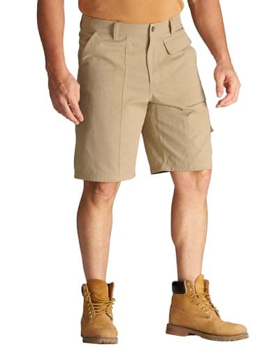 CHRONOLINE Men’s Cargo Shorts 2026 Spring Summer Regular Fit Cotton Workwear Utility Carpenter Shorts with Pockets, Light Khaki, W38 - Image 1