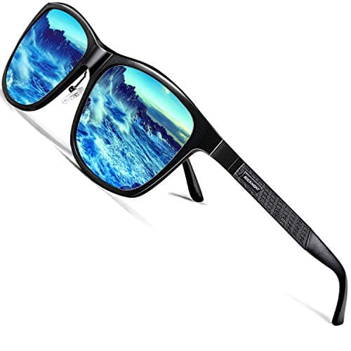 ROCKNIHGT Fishing Polarized Sunglasses for Men Women Blue Mirrored Sunglasses Men Beach Outdoor Al-Mg Big Head Sunglasses - Image 1