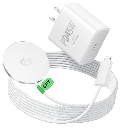 Magnetic Wireless Charger [25W Fast], 6FT Qi2.2 Wireless Charging Pad with 45W USB C Wall Charger Combo, Stay-Cool Fast Wireless Charger for iPhone 17-16 Galaxy S26-25 AirPods