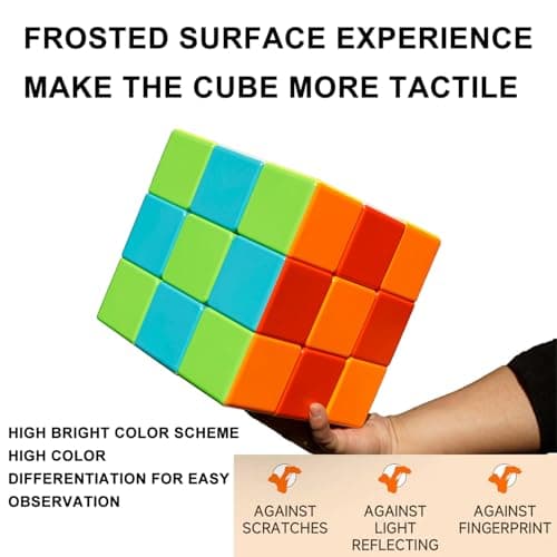 Giant Magic Cube, 18CM Big 3x3 Speed Cube Color-Matching 3D Sensory Puzzle Box Super Large Birthday Christmas Stocking Stuffers Gift for Kids Adults Fidget Toy Brain Teasers Cubing Classroom Speed Toy - Thumbnail 5