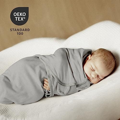 GLLQUEN BABY Swaddles for Newborns Organic Cotton, Soft Baby Swaddles 0-3 Months, Womb-Like Sleep Sack Wrap Nursery Swaddling Blankets Animal World & Waves - Thumbnail 4