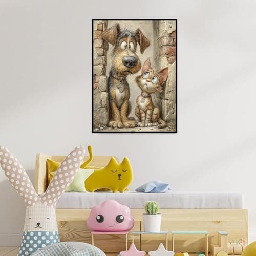 ijbnhd Diamond Art Kits for Adults,5D Dog and Cat Diamond Painting Kits for Adults Beginners, DIY Full Round Drill Animals Gem Arts Craft for Home Wall Decor 12 X 16Inch - Thumbnail 4