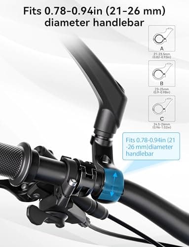COICER E Bike Mirror Handlebar Mount, Bicycle Rearview for Handlebar - Thumbnail 2