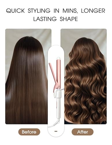 ZM ZHEMEI 1 Inch Curling Iron, Dual Voltage Wand Curling Iron, Professional Curling Wand for Long Hair & Medium Hair - Ceramic Coating Barrel, Heats up to 446°F, 6 Temps (Rosegold) - Thumbnail 6