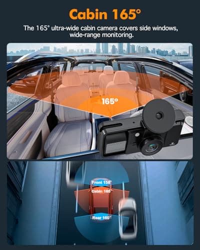 Real 4K 3 Channel Dash Cam Front and Rear Inside, STARVIS 2 HDR Sensor, 5.8GHz Wi-Fi GPS G-Sensor, 4K+1080P+1080P Dash Cam, 64GB Card Included, IR Night Vision, 3.3" IPS Screen, 24Hr Parking Monitor - Thumbnail 5