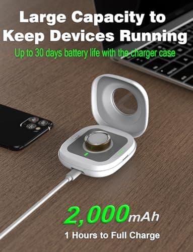 Wireless Charging Case for Oura Ring 4 Charger, 2000mAh Portable Travel Charging Station Fits All-Sized Ring Gen 4, Up to 30 Days Extra Battery Life (Official Charging Dock Not Included) - Thumbnail 2