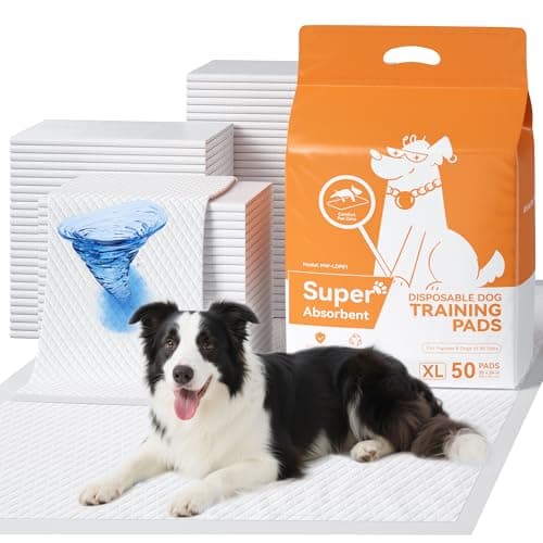 Meowant Puppy Pads, 50 Count - 35x24 Inch Super Absorbent Dog Pee Pads, 6-Layer Quick-Dry Leak-Proof Disposable Pee Potty Training Pads for Dogs and Cats, Extra Large