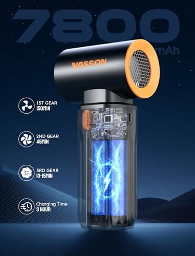 Compressed Air Duster, 260000RPM Cordless Electric Air Blower with Brushless Motor, 3-Speed Adjustable & Rechargeable – Powerful Dust Cleaner for Keyboard, Computer, Car, Outdoor, Air Bed - Thumbnail 4